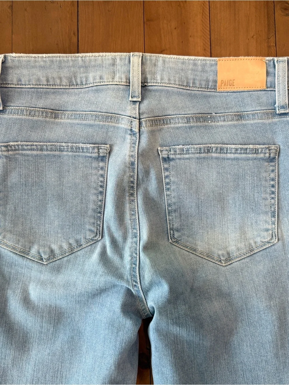 Paige Hoxton Ankle Jeans Womens 28 Blue White Wash Mid Rise Stretch Denim NWT
